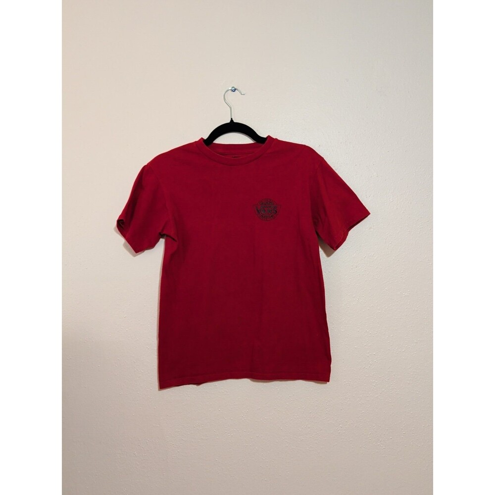 Y2K Inspired Vans Shirt Small Red Graphic Streetwear Skating Short Sleeve - Picture 2 of 10